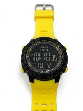 Activa Yellow and Black Digital Sport Watch with Silicone
